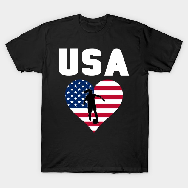 USA Women Football Player T-Shirt by Boo Face Designs